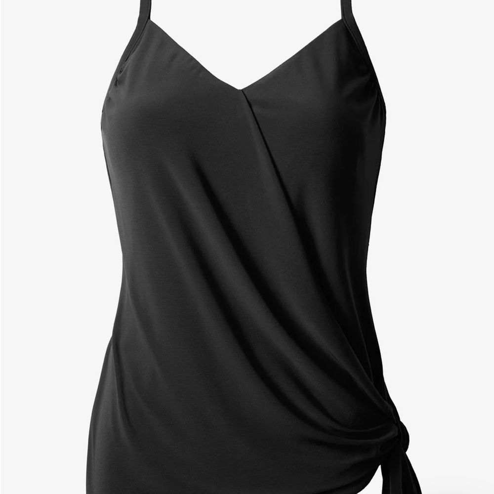 Magicsuit Alex Tankini Swimsuit Top Black Wrap Side Tie Underwire 22W 3X V-Neck